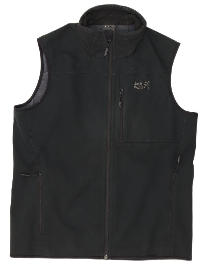 Jack Wolfskin Mens Gilet UK 40 Large Black Polyester