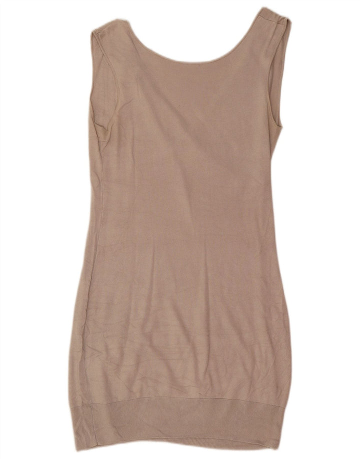 Massimo Dutti Γυναικείο Αμάνικο Jumper Φόρεμα UK 12 Medium Beige