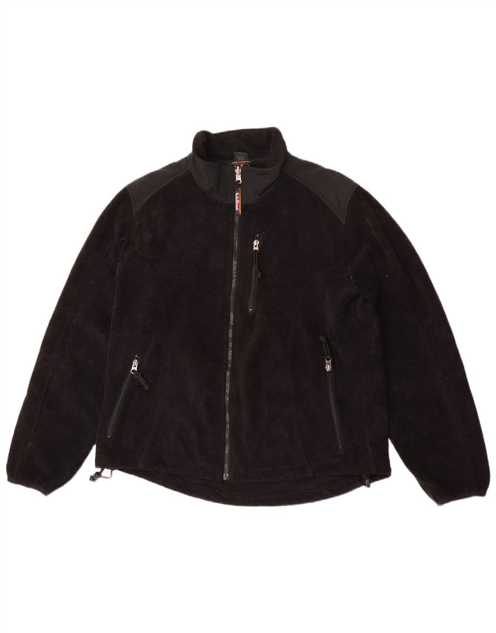 L.L.Bean Γυναικείο Fleece Jacket UK 16 Large Black Colourblock Πολυεστέρας