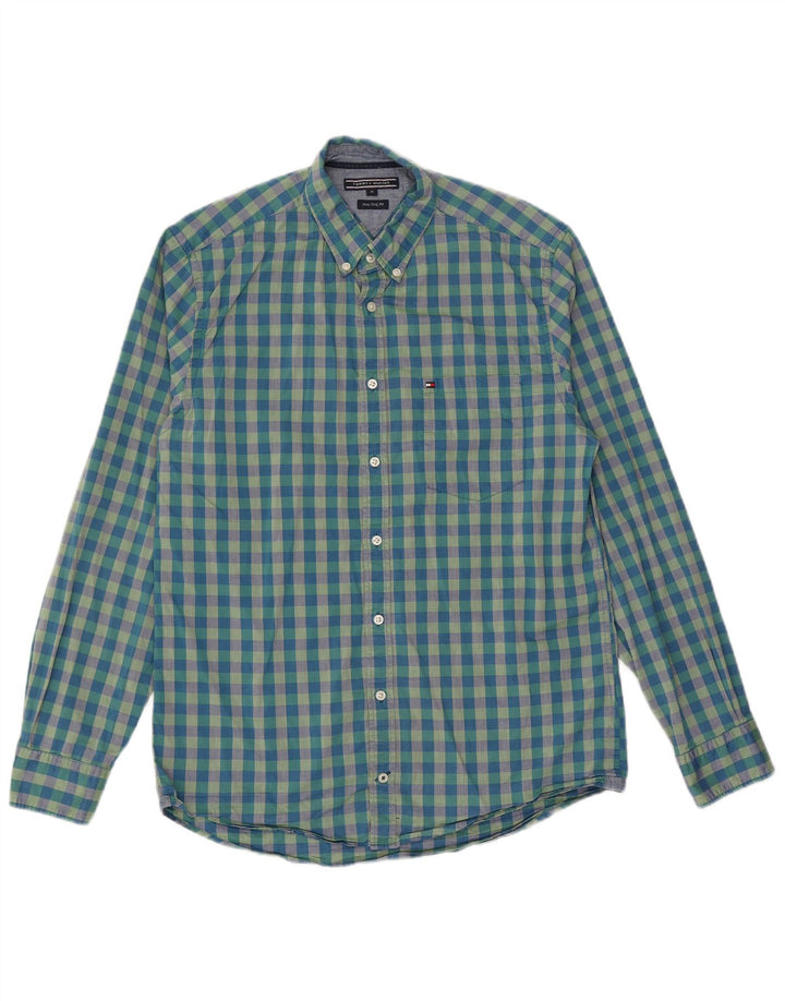 Tommy Hilfiger Ανδρικό πουκάμισο New York Fit Medium Blue Gingham Cotton