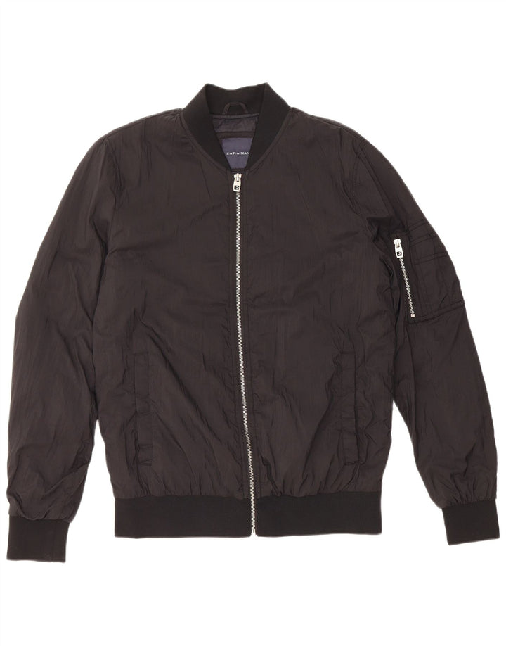 Ανδρικό μπουφάν ZARA Bomber UK 38 Medium Black Polyester