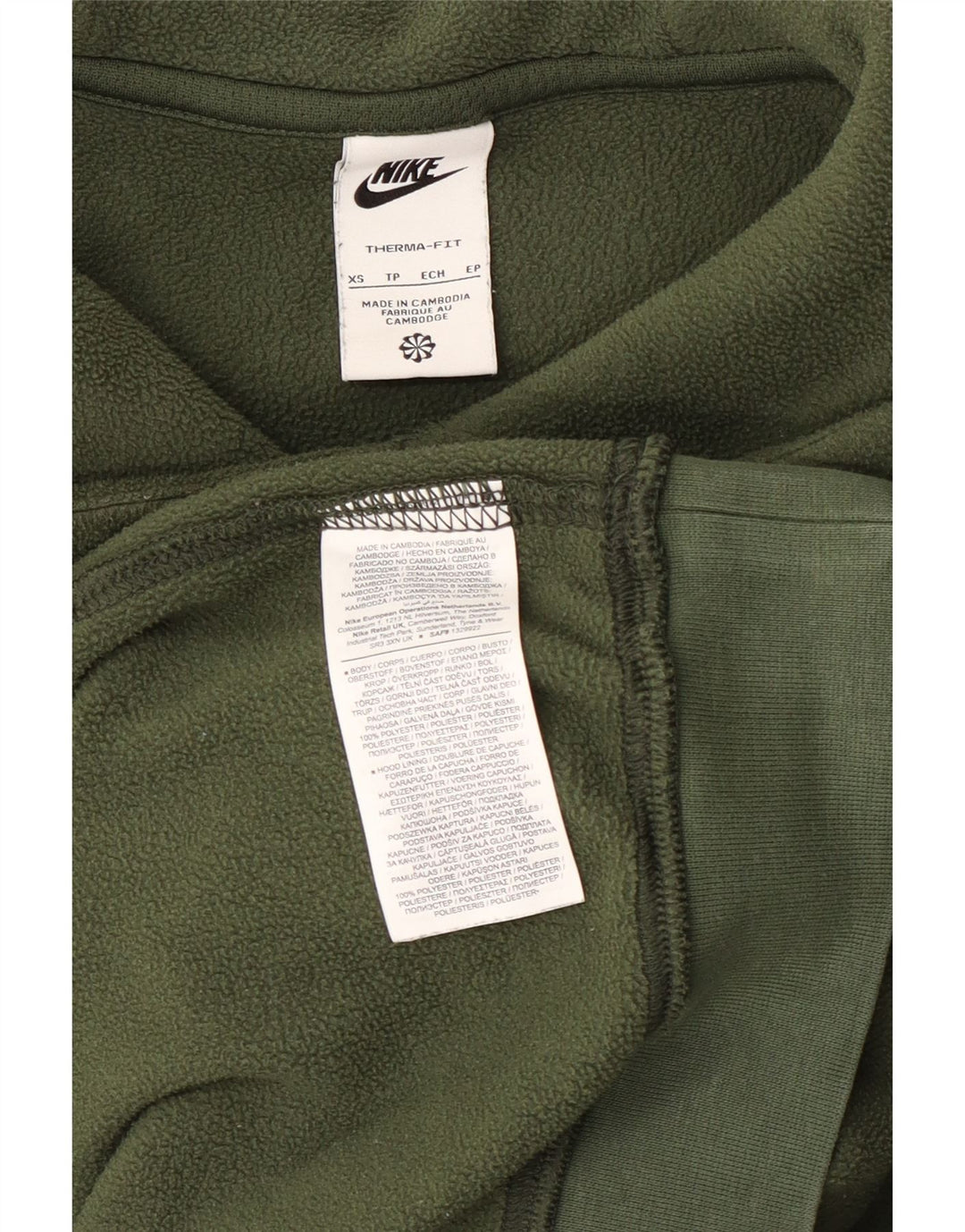 Ανδρικά NIKE Therma-Fit Graphic Hooded Fleece Jumper XS Green Polyester