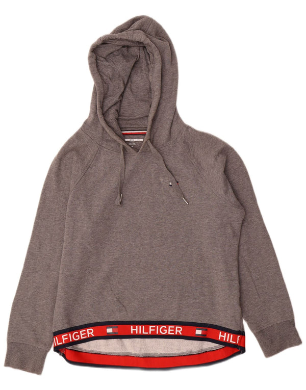 Tommy Hilfiger Γυναικεία γραφικά κουκούλα UK 14 Medium Grey Colourblock
