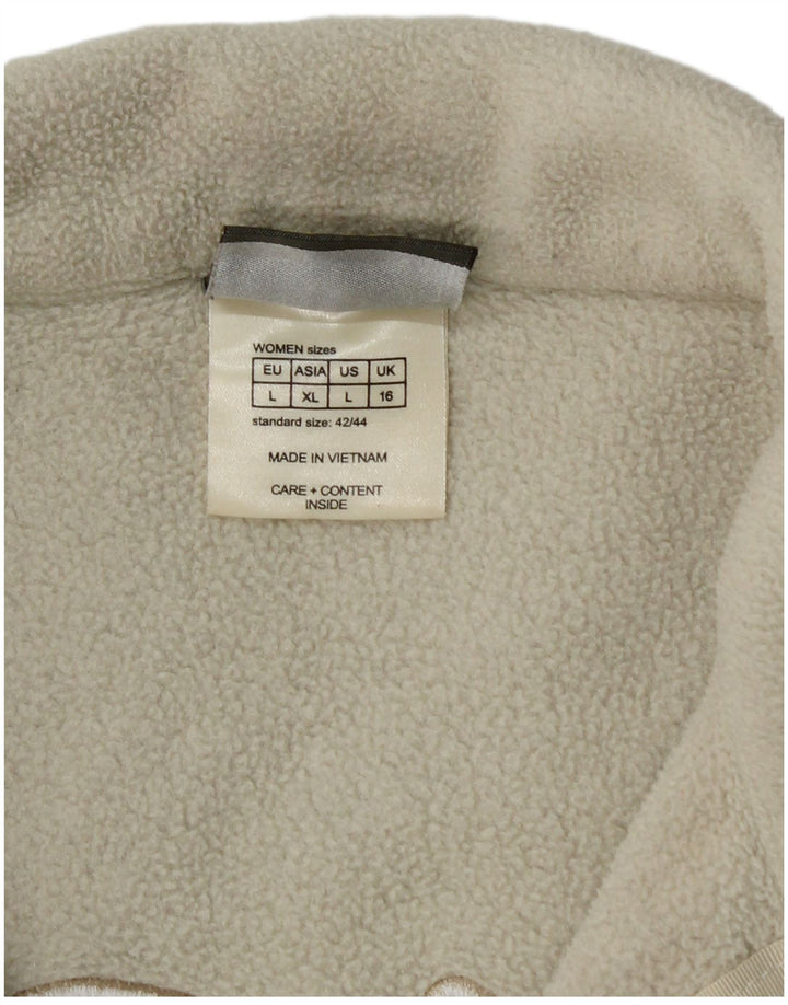 Jack Wolfskin Γυναικείο Μπουφάν με γραφικά Fleece UK 16 Large Off White Polyester