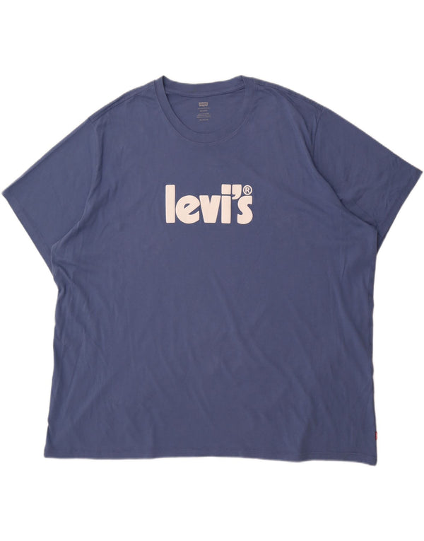 Ανδρικό γραφικό μπλουζάκι Levi's Relaxed Fit Top 3XL Μπλε βαμβακερό