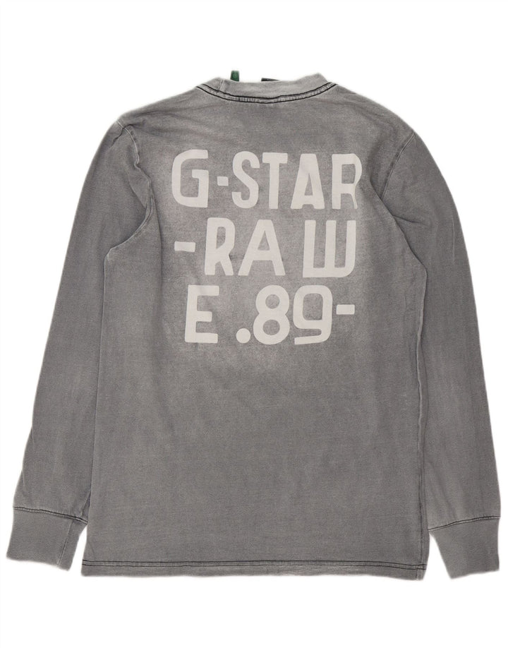 Ανδρικό γραφικό τοπ G-Star Μακρυμάνικο μικρό γκρι βαμβακερό