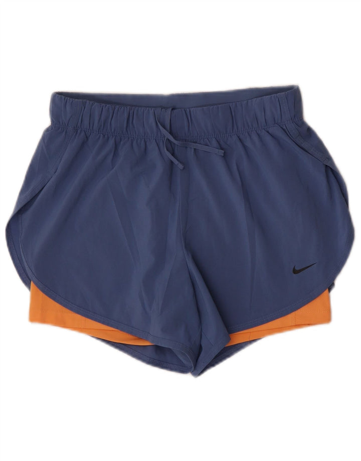 Γυναικείο αθλητικό σορτς Nike Dri Fit UK 12 μεσαίου μπλε χρώματος πολυεστέρας