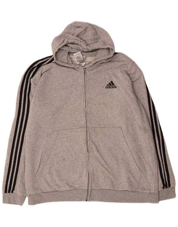 Ανδρικό πουλόβερ Adidas με φερμουάρ 2XL γκρι