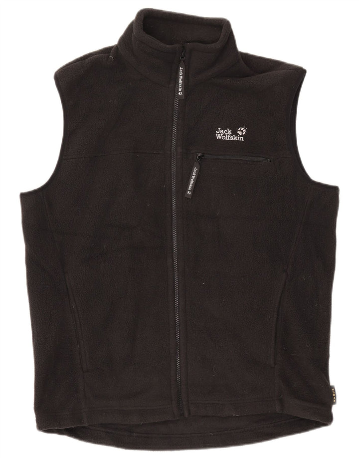Jack Wolfskin Ανδρικό Fleece Gilet UK 36/38 Medium Black Polyester