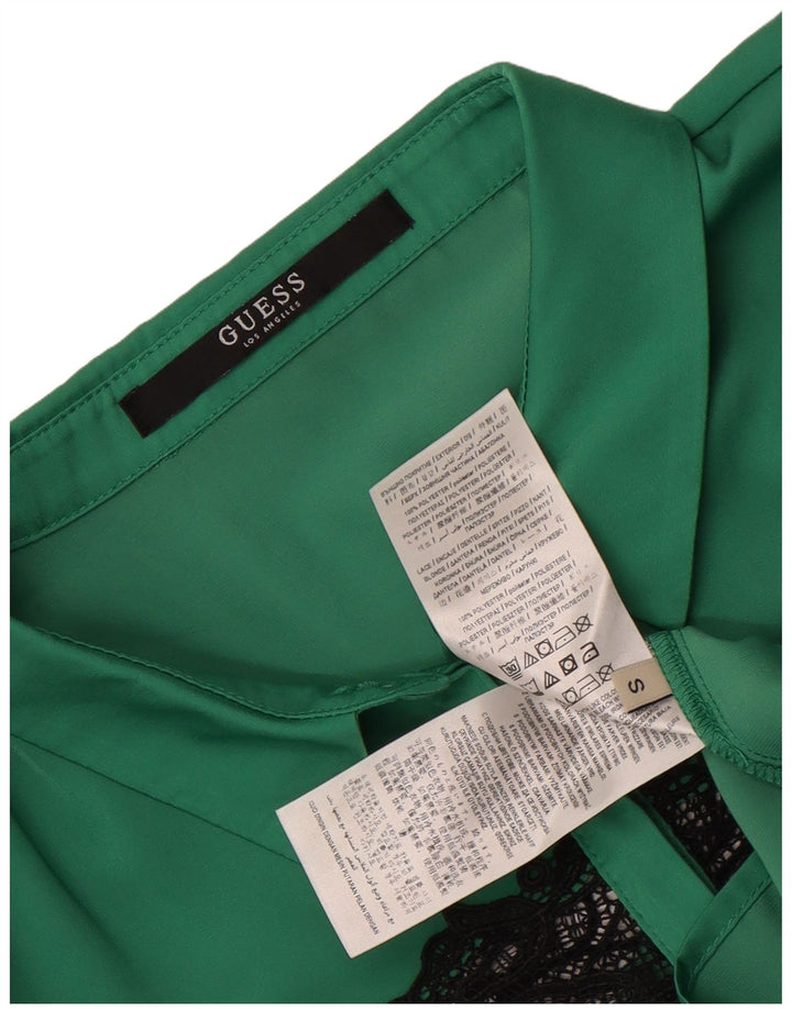 Guess Γυναικεία κοντομάνικη μπλούζα UK 10 Small Green Polyester