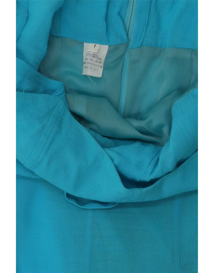 Vintage γυναικεία αμάνικη ολόσωμη φόρμα UK 12 Medium Blue Λινά