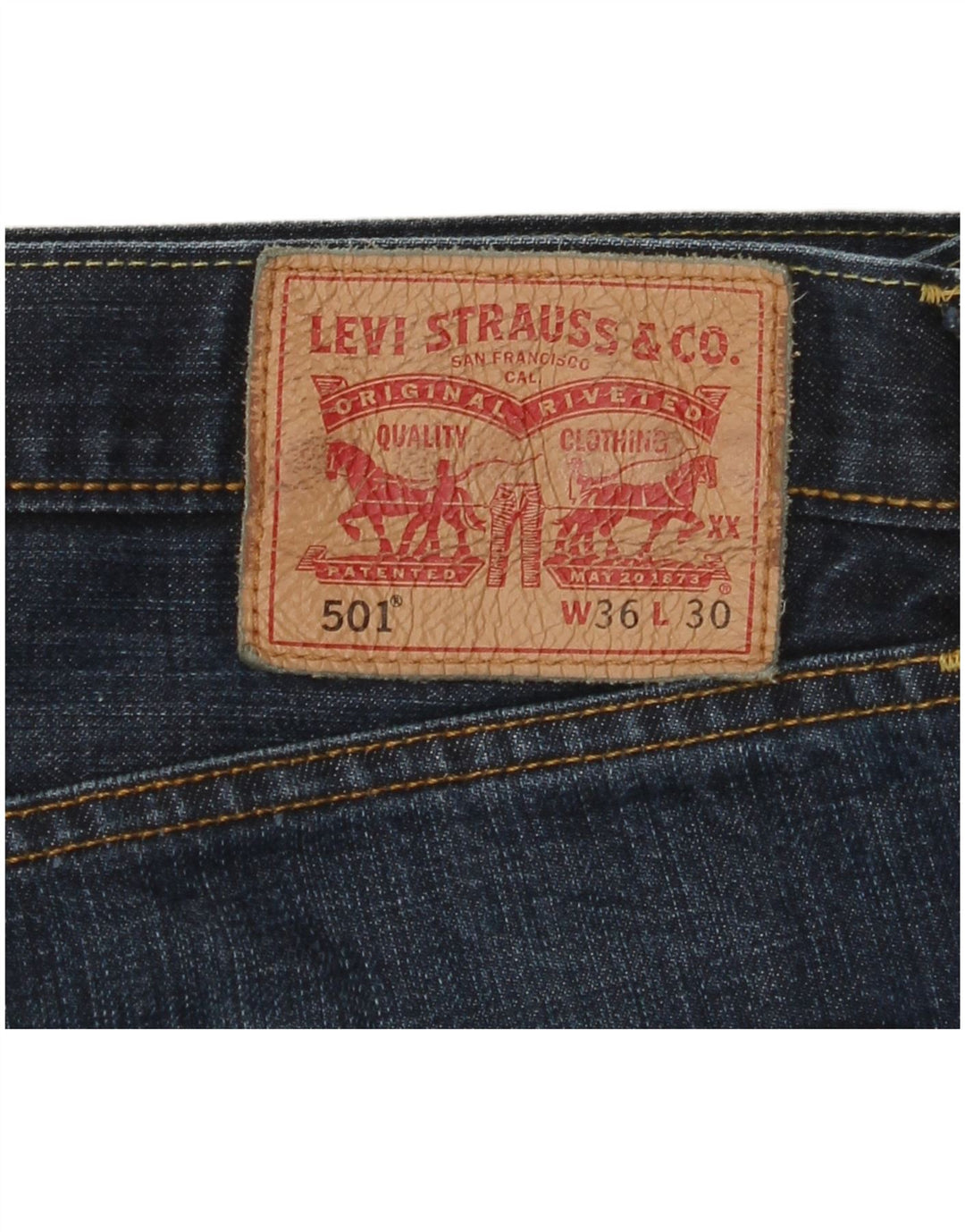LEVI'S Ανδρικό τζιν 501 ίσιο W36 L30 Navy Blue Cotton