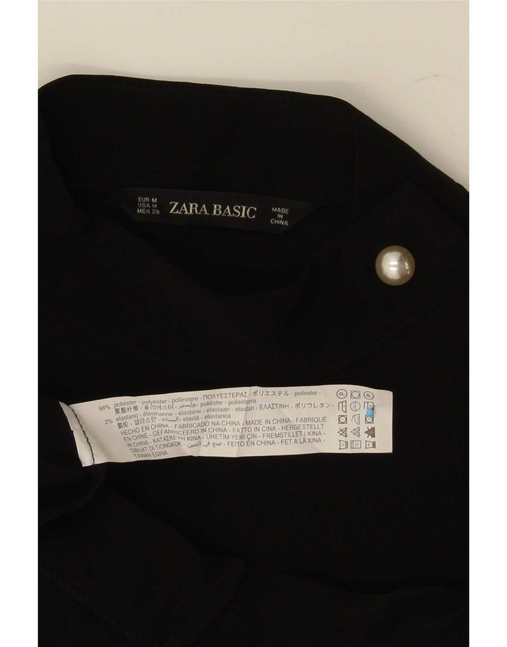 Zara Γυναικεία Μακρυμάνικη Μπλούζα Τοπ UK 14 Μεσαίου Μαύρου Πολυεστέρα