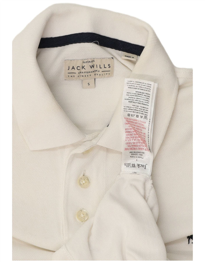 Ανδρικό μπλουζάκι πόλο Jack Wills, μικρό λευκό βαμβακερό