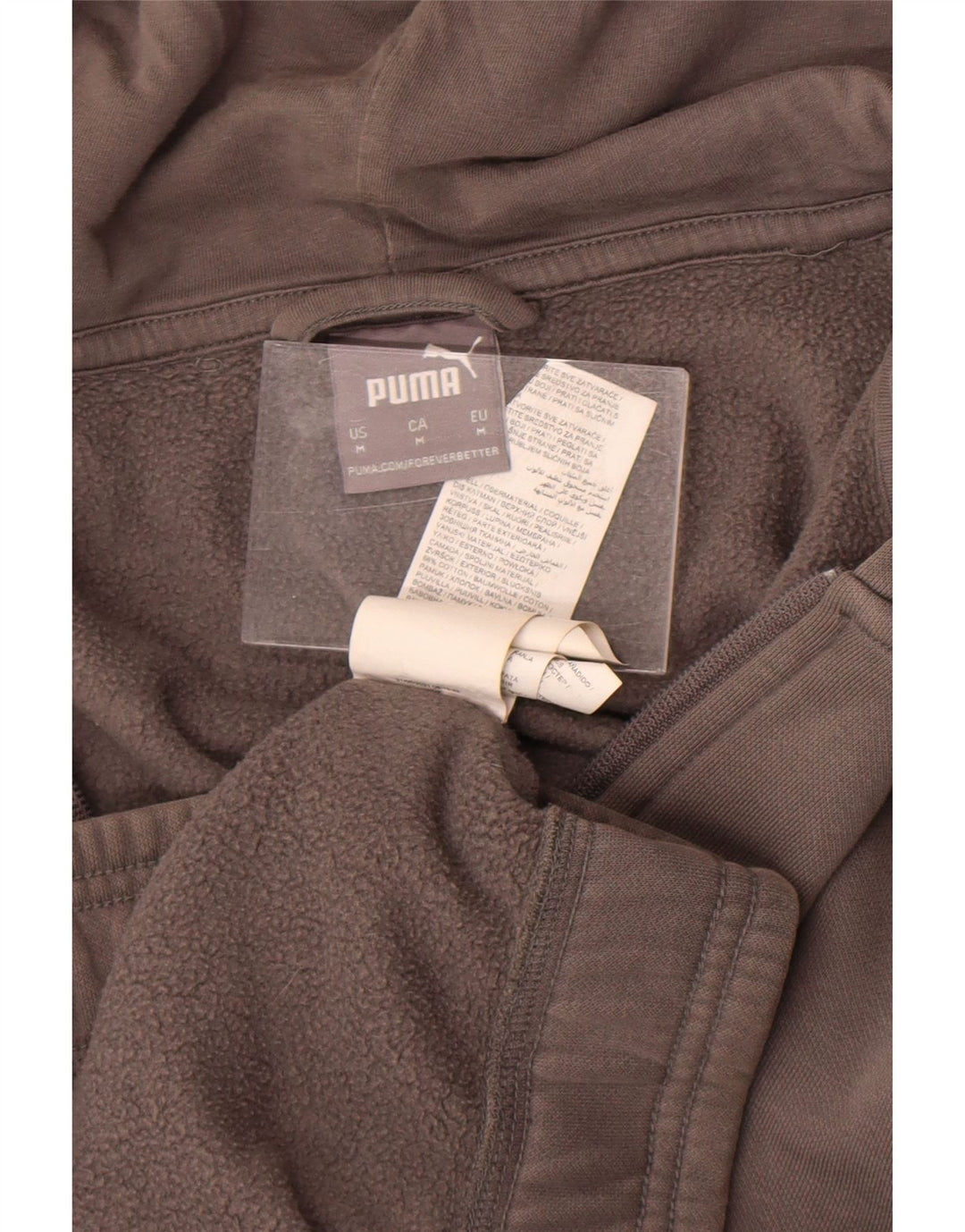 Ανδρικό πουλόβερ με κουκούλα με φερμουάρ Puma, μεσαίο γκρι, βαμβακερό