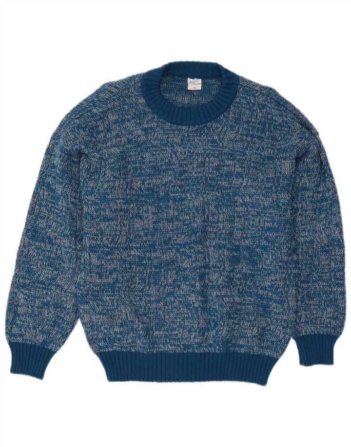 Vintage Ανδρικό πουλόβερ με λαιμόκοψη IT 50 Medium Blue Flecked