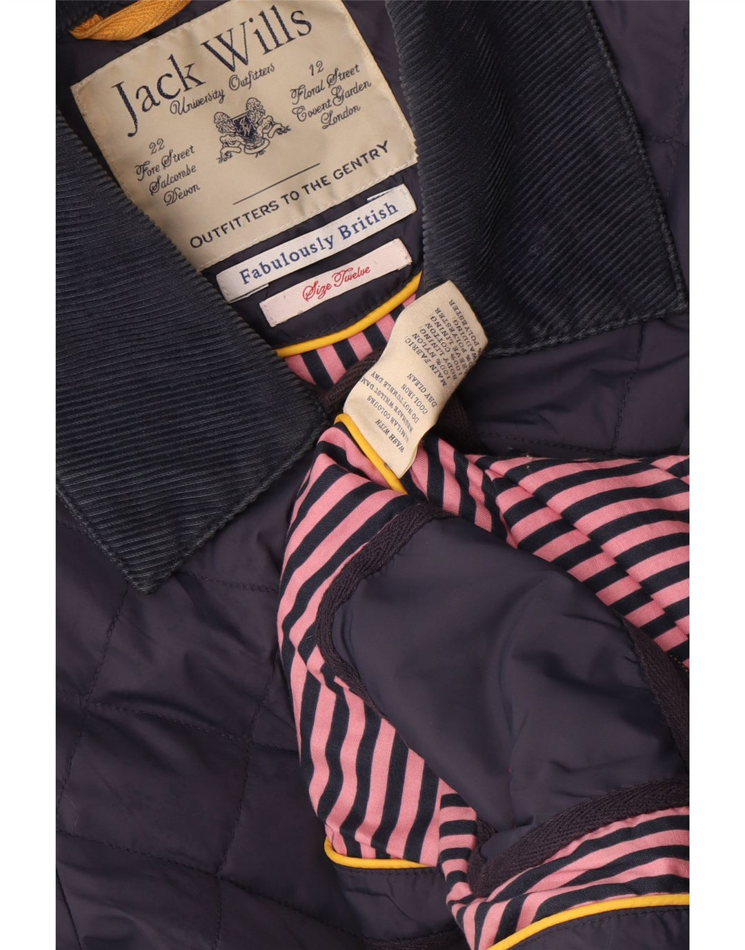 Jack Wills Γυναικείο καπιτονέ μπουφάν UK 12 Medium Navy Blue Nylon