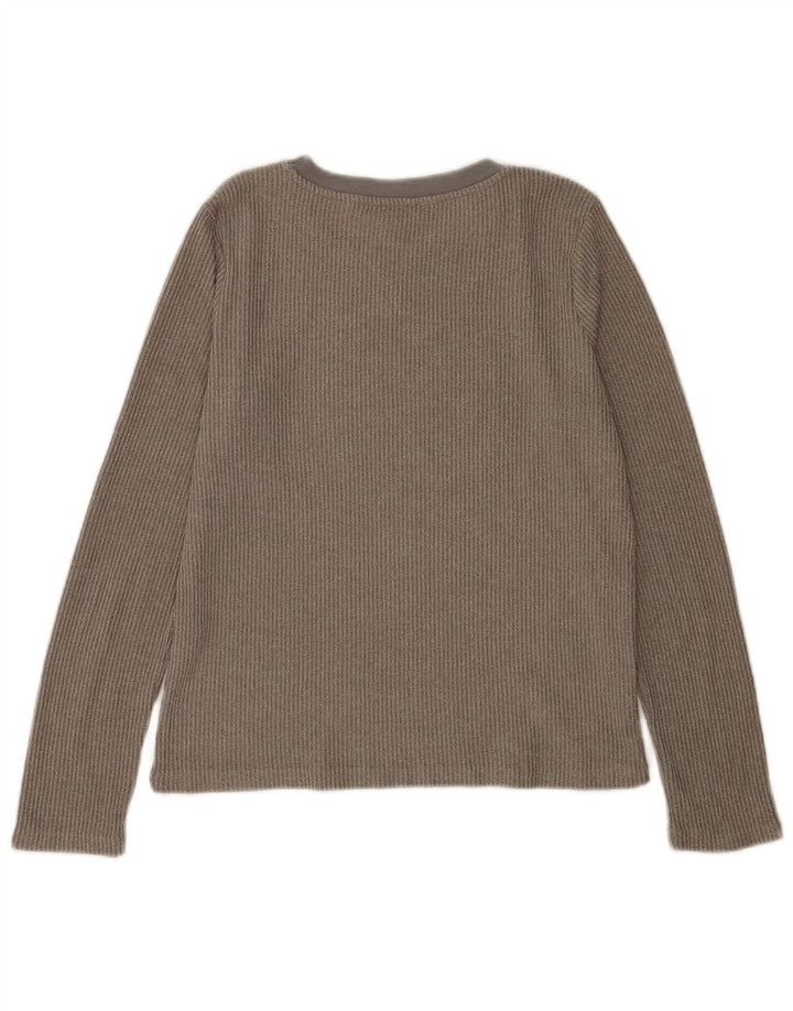Zara Γυναικείο τοπ μακρυμάνικο UK 10 Small Grey Polyester