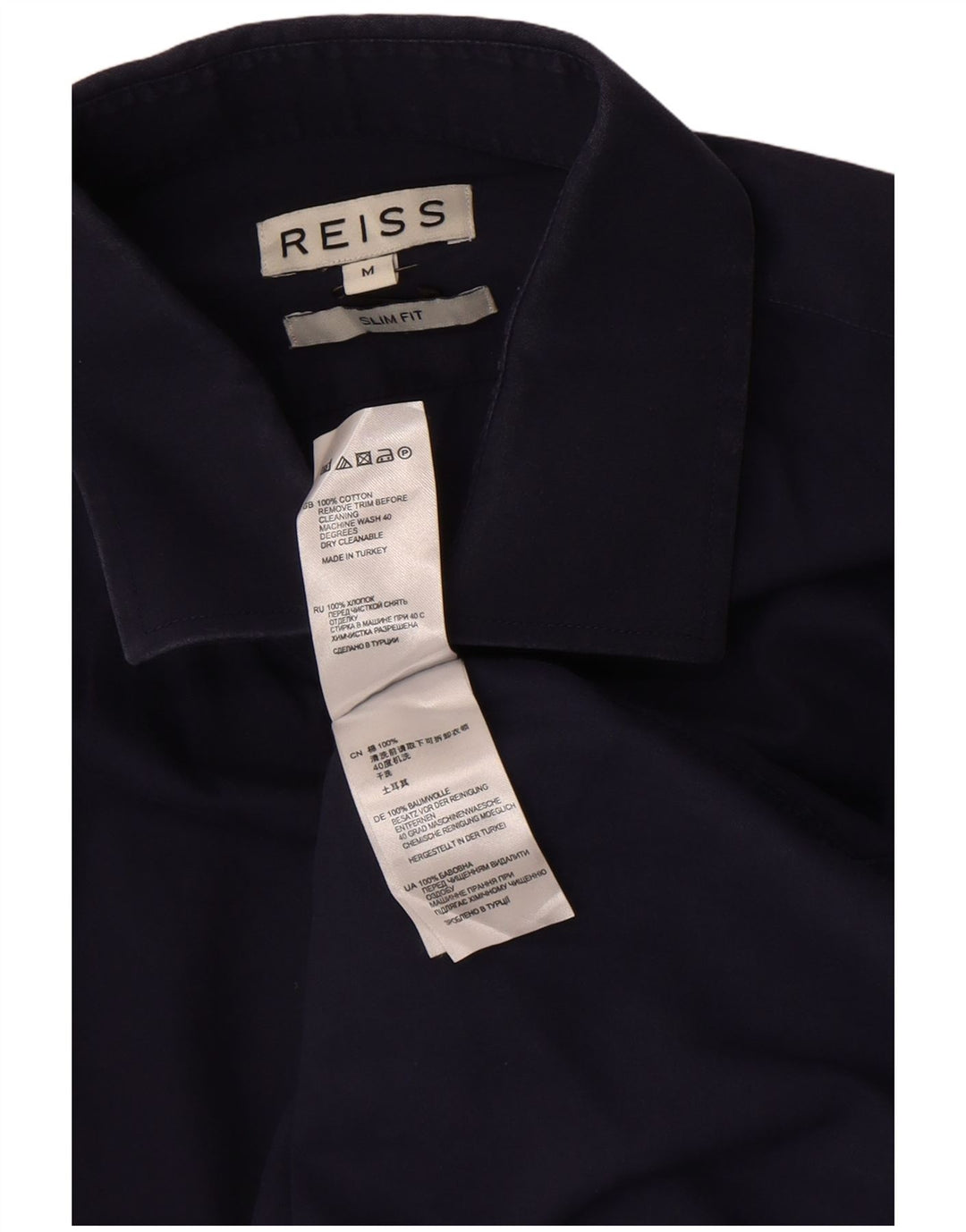 Ανδρικό πουκάμισο Reiss Slim Fit Medium Navy Blue βαμβακερό