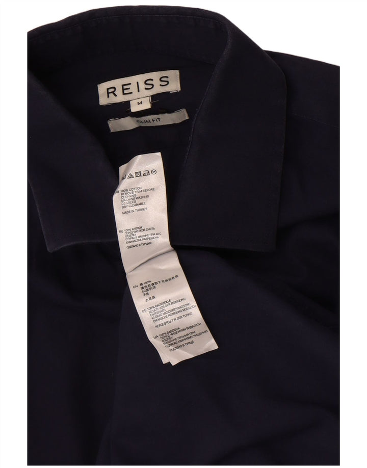 Ανδρικό πουκάμισο Reiss Slim Fit Medium Navy Blue βαμβακερό