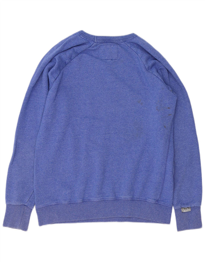Ανδρικό γραφικό φούτερ Superdry Jumper μεγάλο μπλε βαμβακερό