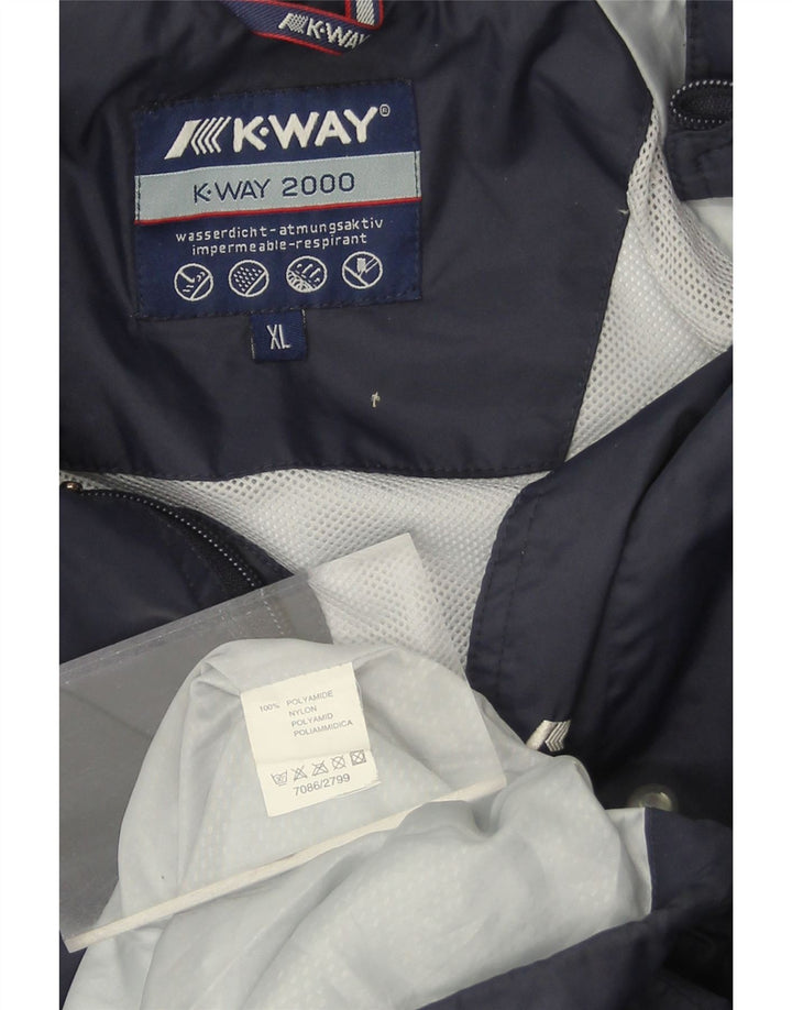 K-WAY Mens Rain Jacket UK 42 XL Navy Blue Polyamide