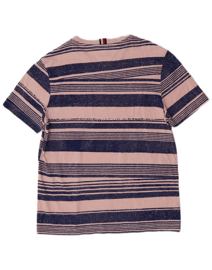 Tommy Hilfiger Ανδρικό T-Shirt Regular Fit Top Μεσαίο ροζ ριγέ
