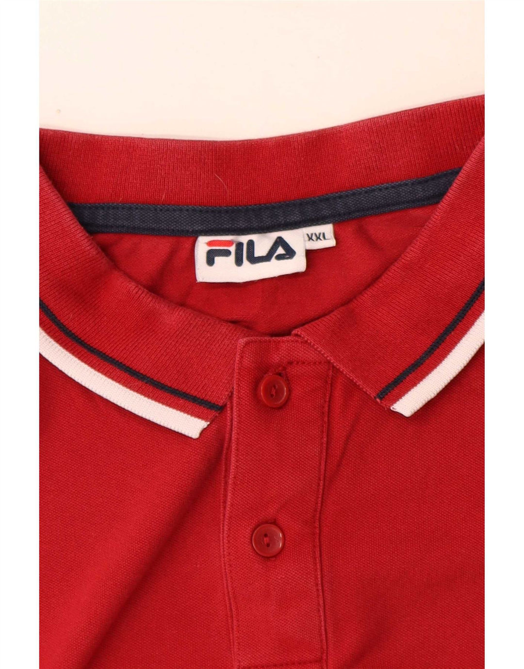 Fila Ανδρικό μακρυμάνικο μπλουζάκι πόλο 2XL κόκκινο ριγέ