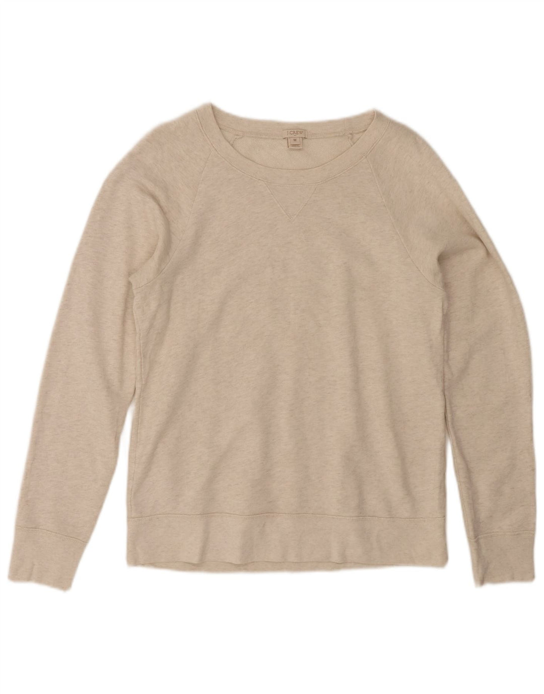 J. CREW Womens Top Long Sleeve UK 14 Medium Beige Cotton