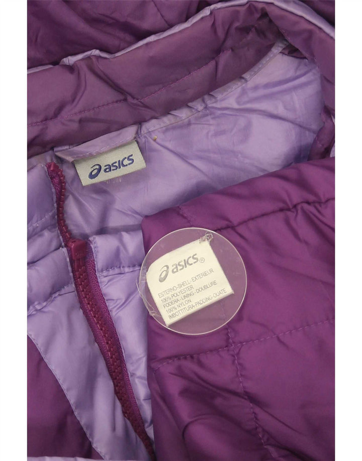 Asics Γυναικείο μπουφάν με κουκούλα UK 10 Small Purple Polyester