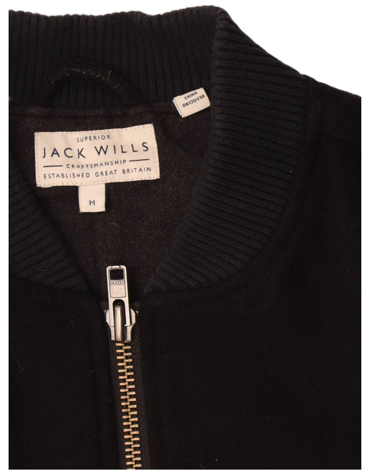 Jack Wills Ανδρικό Bomber Jacket UK 38 Medium Navy Blue Wool
