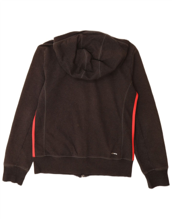 Γυναικείο πουλόβερ ADIDAS Climalite Zip Hoodie UK 12/14 μεσαίο μαύρο βαμβακερό