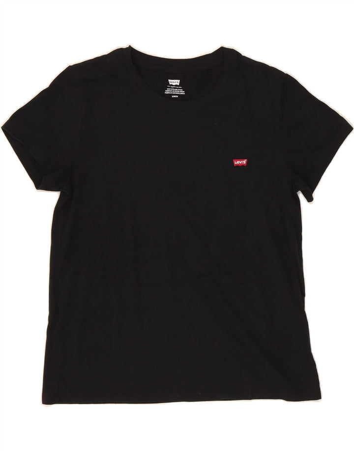 LEVI'S Womens T-Shirt Top UK 10 Small Black Cotton Vintage Levi's and Second-Hand Levi's from Messina Hembry 