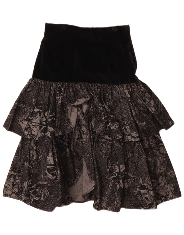 Vintage γυναικεία φούστα IT 44 Medium W29 Μαύρη Paisley Βαμβακερή