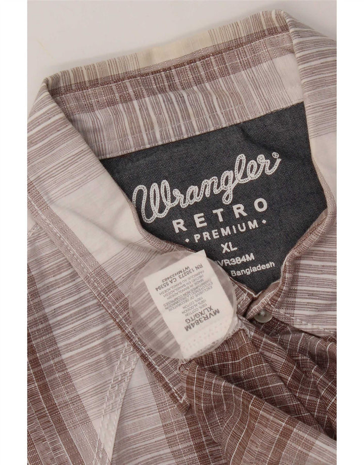 Ανδρικό πουκάμισο Wrangler XL Καφέ βαμβακερό καρό