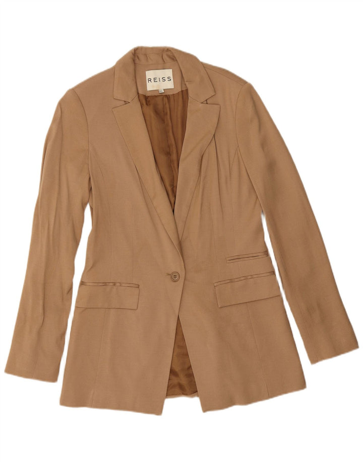 Reiss Γυναικείο Μπουφάν 1 Κουμπί Blazer UK 10 Small Beige Viscose