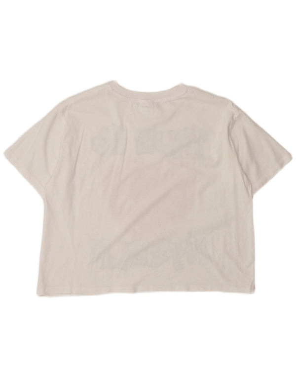 Zara Girls Crop Graphic T-Shirt Top 11-12 Years Λευκό
