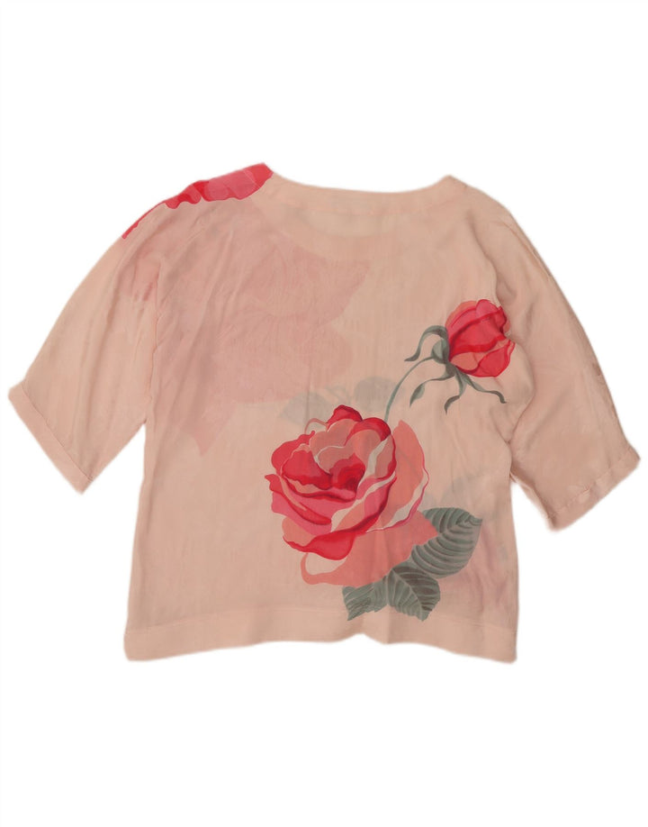Mario Pucci Cecconi Γυναικεία See Through Μπλούζα Top IT 44 Medium Pink Floral