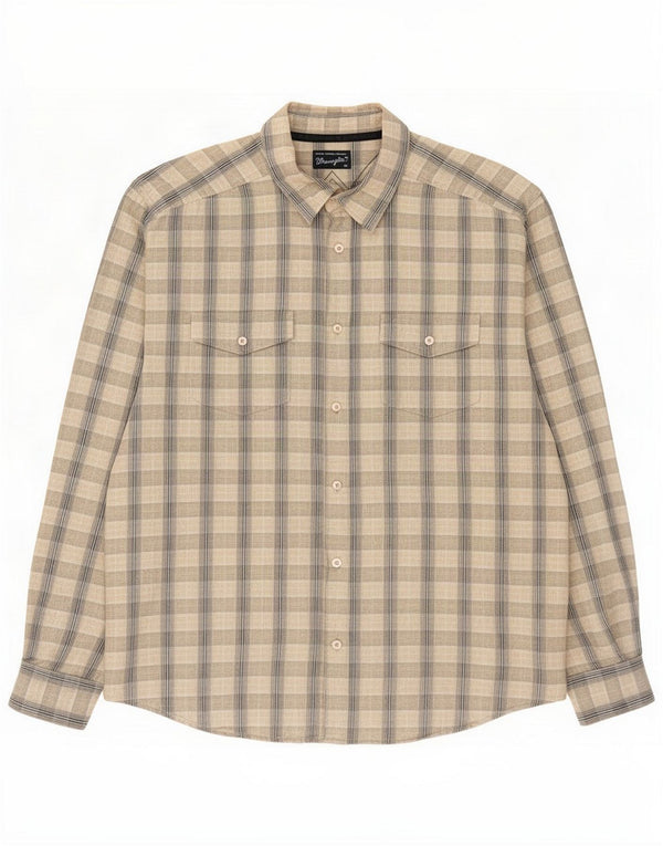 Wrangler Ανδρικό πουκάμισο XL Beige Check Cotton