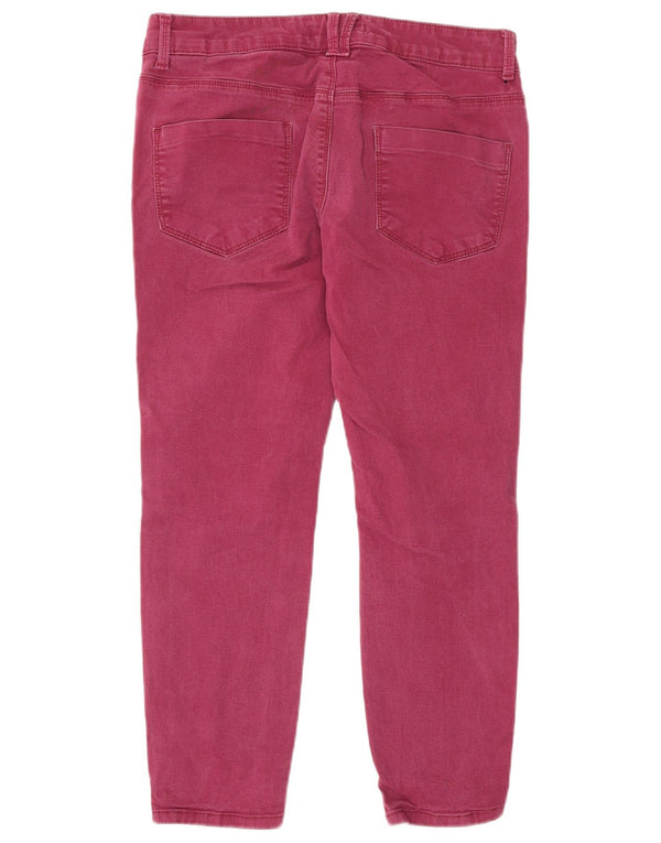 Marks & Spencer Womens Slim Cropped Jeans UK 12 Medium W30 L24 Burgundy