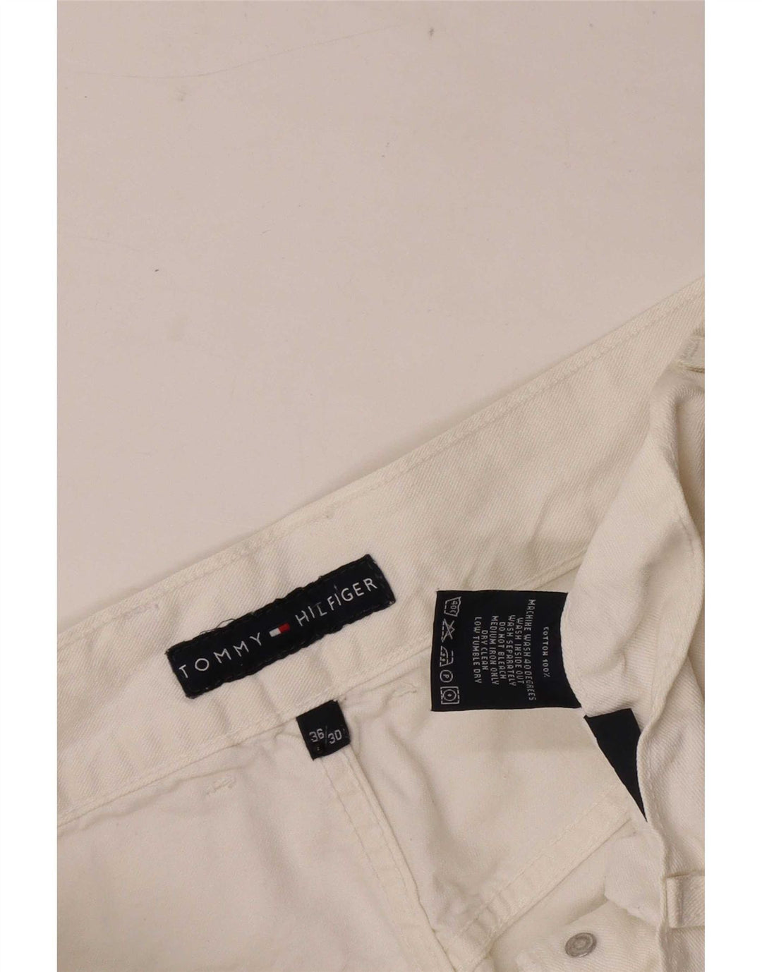 Ανδρικό τζιν ίσιο Tommy Hilfiger W36 L30 Λευκό βαμβακερό