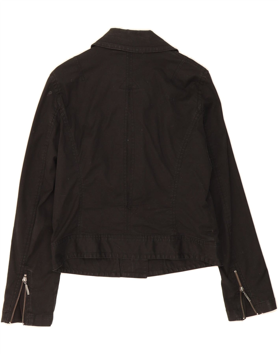 TOMMY HILFIGER Womens Crop Bomber Jacket UK 12 Medium Black Cotton Vintage Tommy Hilfiger and Second-Hand Tommy Hilfiger from Messina Hembry 