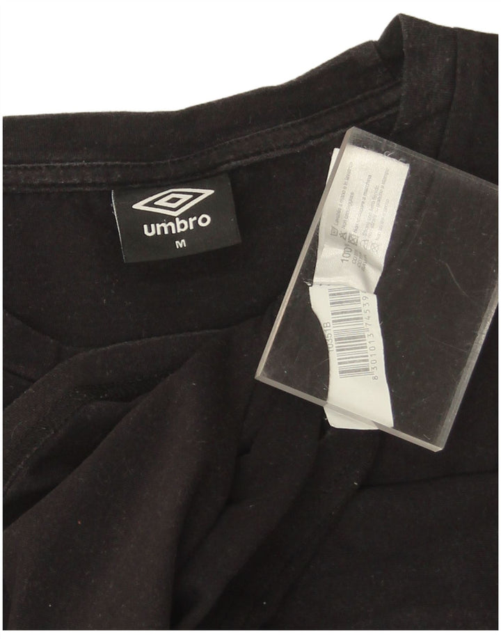 Ανδρικό γραφικό μπλουζάκι Umbro, μεσαίο μαύρο βαμβακερό