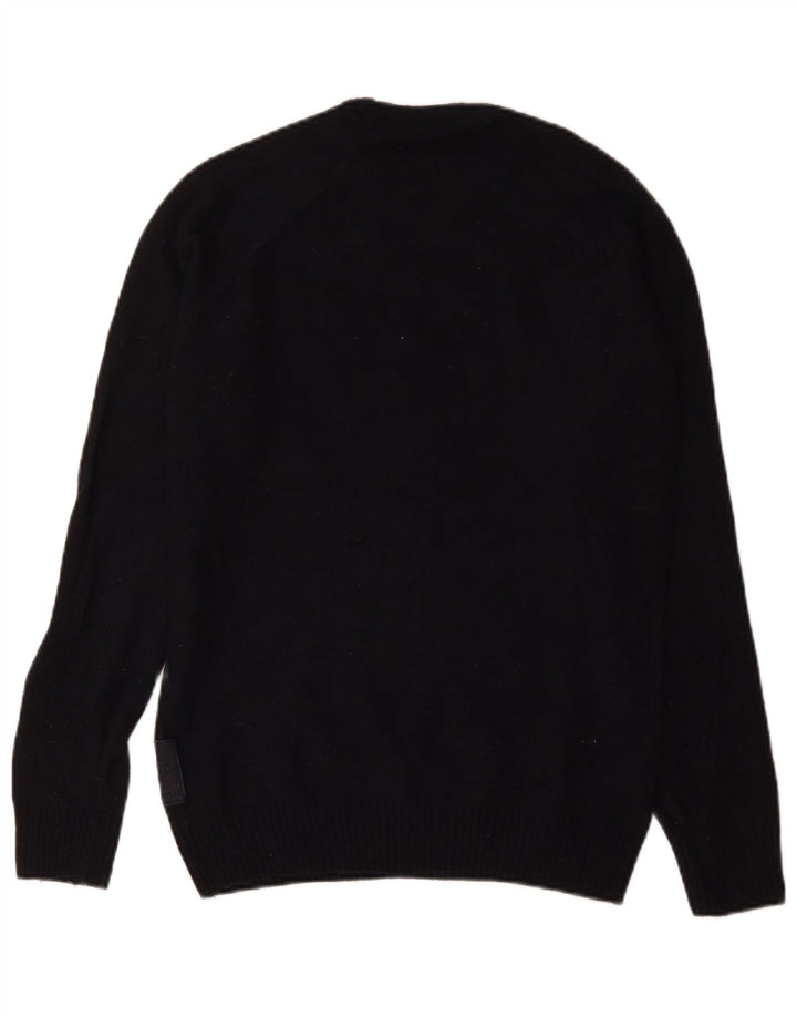 Ανδρικό πουλόβερ με λαιμόκοψη Barbour Small Navy Blue Wool