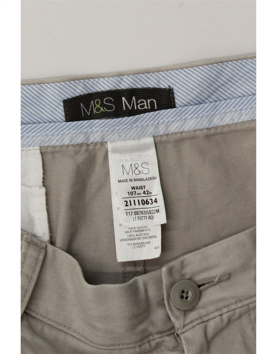Ανδρικό σορτς Chino Marks & Spencer W42 2XL Γκρι βαμβακερό