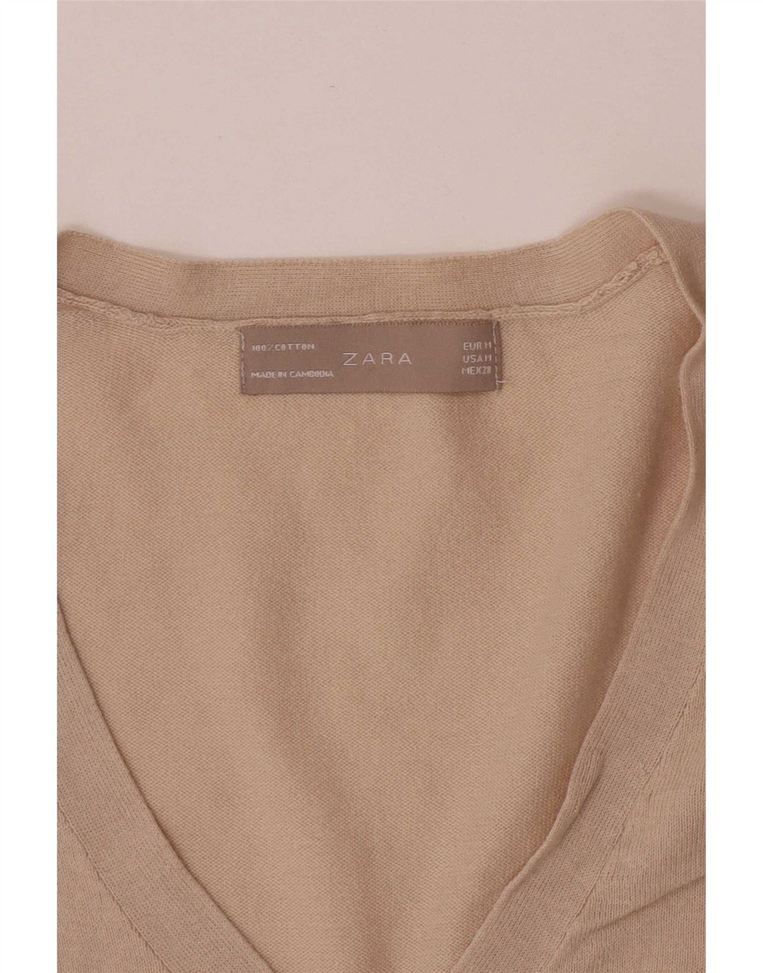 Zara Γυναικεία Ζακέτα UK 12 Βαμβακερό μεσαίο μπεζ