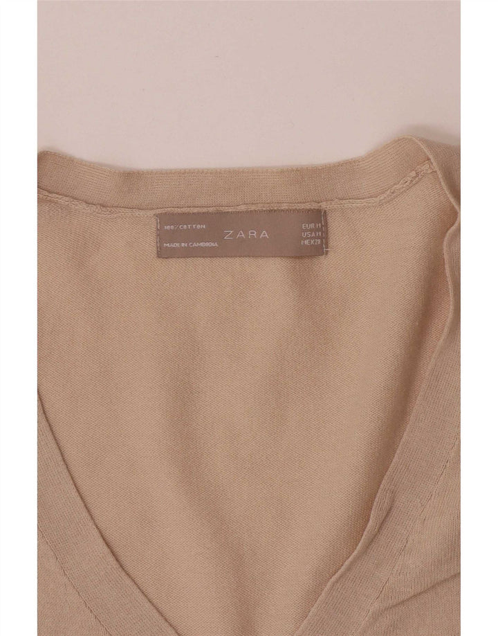 Zara Γυναικεία Ζακέτα UK 12 Βαμβακερό μεσαίο μπεζ