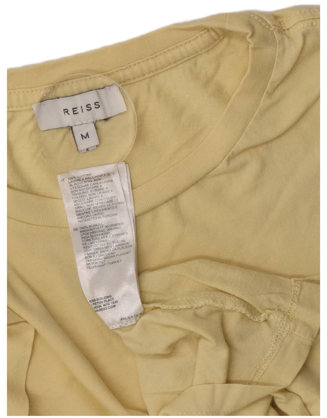 Ανδρικό T-Shirt Reiss Top από μεσαίο κίτρινο βαμβάκι