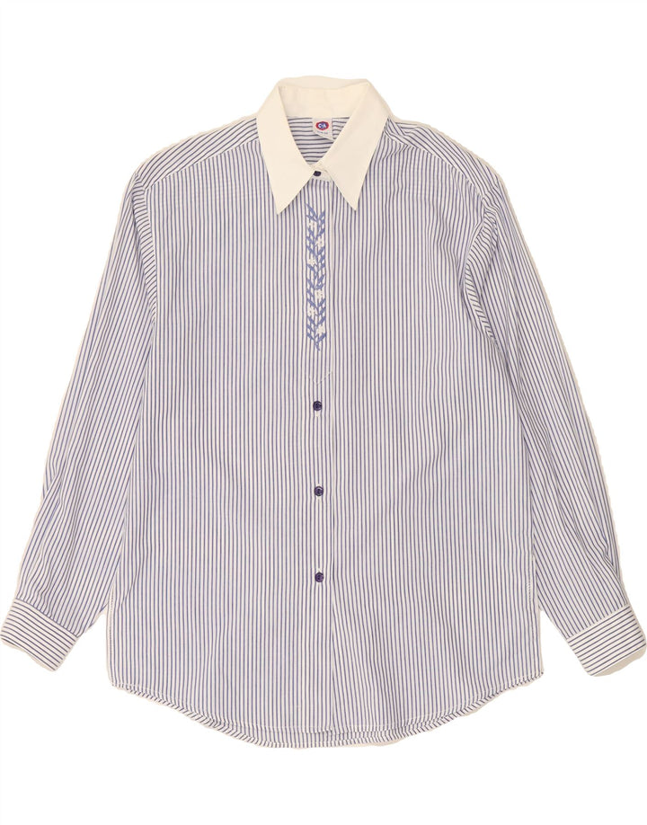 C&A Womens Shirt Size 40 Medium Blue Pinstripe Polyester Vintage C&A and Second-Hand C&A from Messina Hembry 