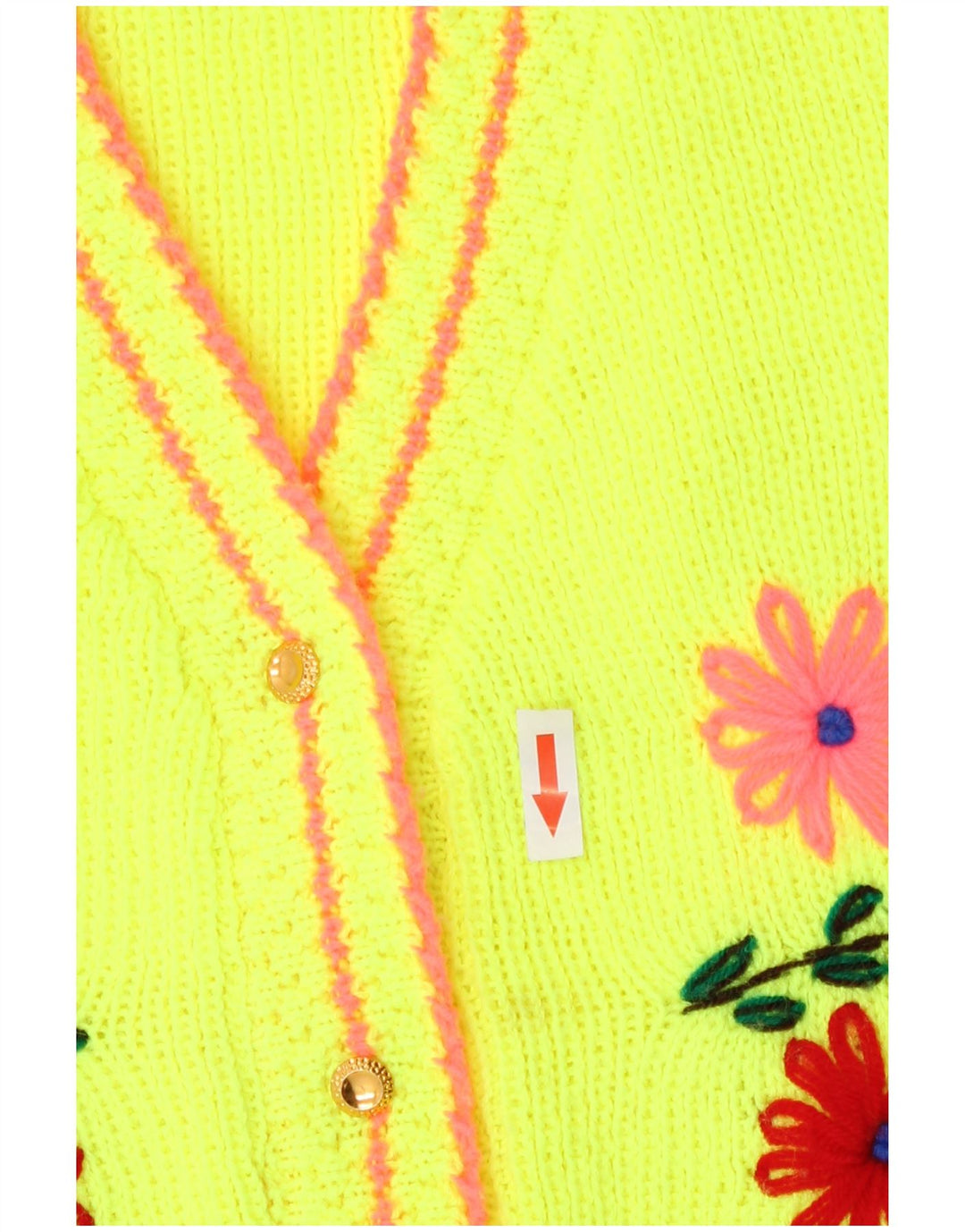 Vintage Γυναικεία Ζακέτα πουλόβερ UK 14 Μεσαίο Πράσινο Floral